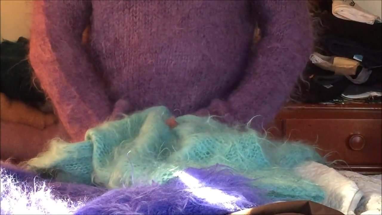 best of Handjob mohair fluffy purple