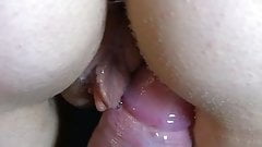 Girl masturbates orgasm closeup
