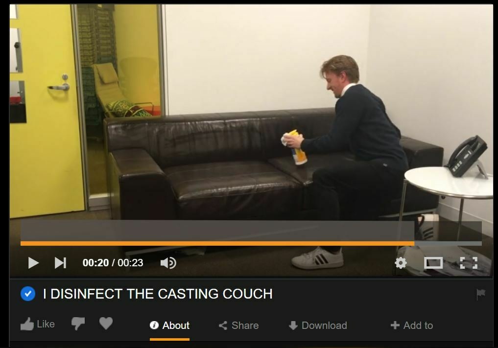 Disinfect casting couch