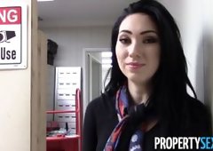 Beautiful realtor blackmailed into renting office