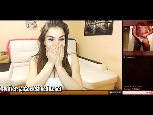 Camgirl shocked huge cock