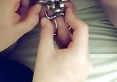 Letting caged cuck fuck