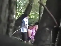 Voyeur caught teen couple fucking garden